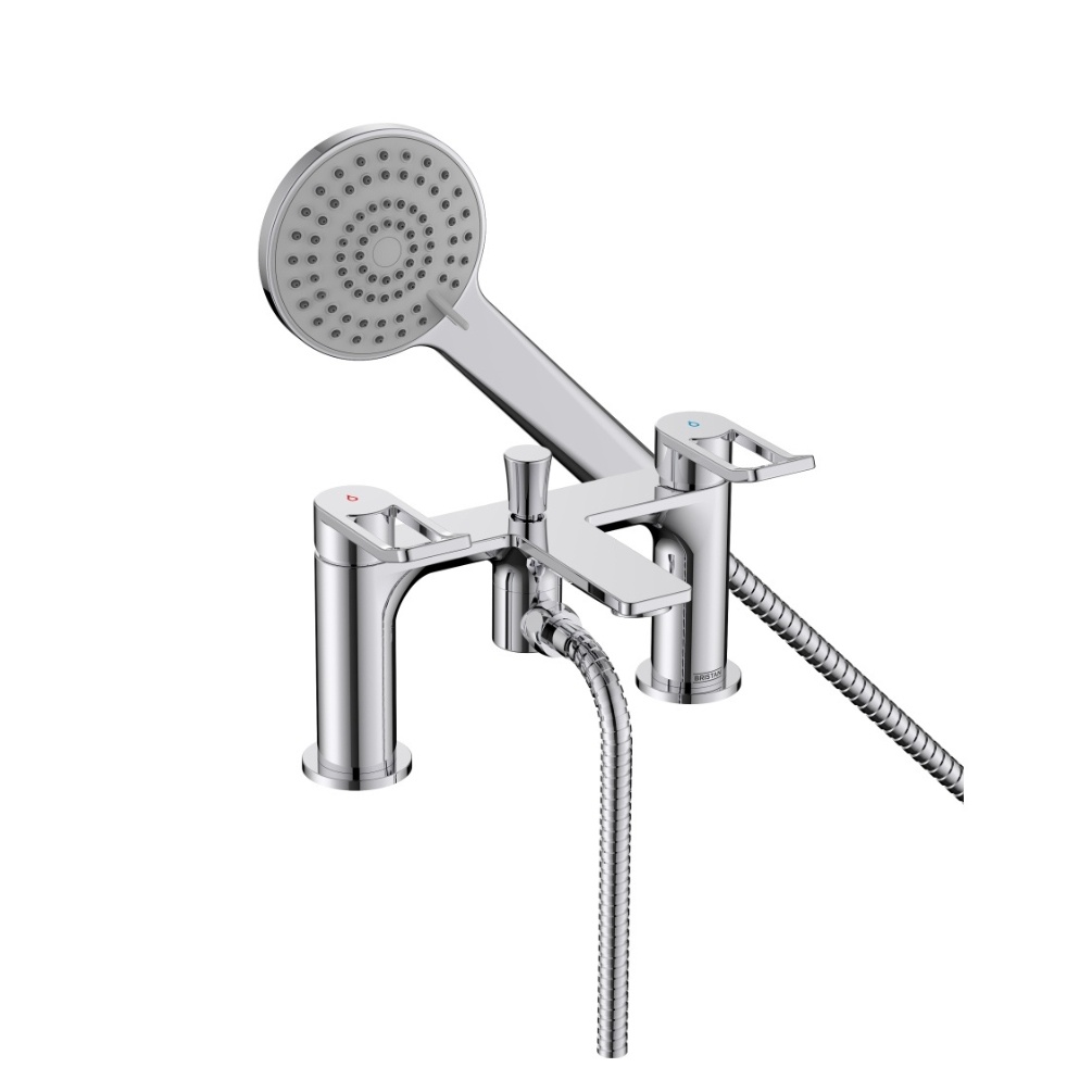 Cut out image of the Bristan Saffron Chrome Deck Mounted Bath Shower Mixer